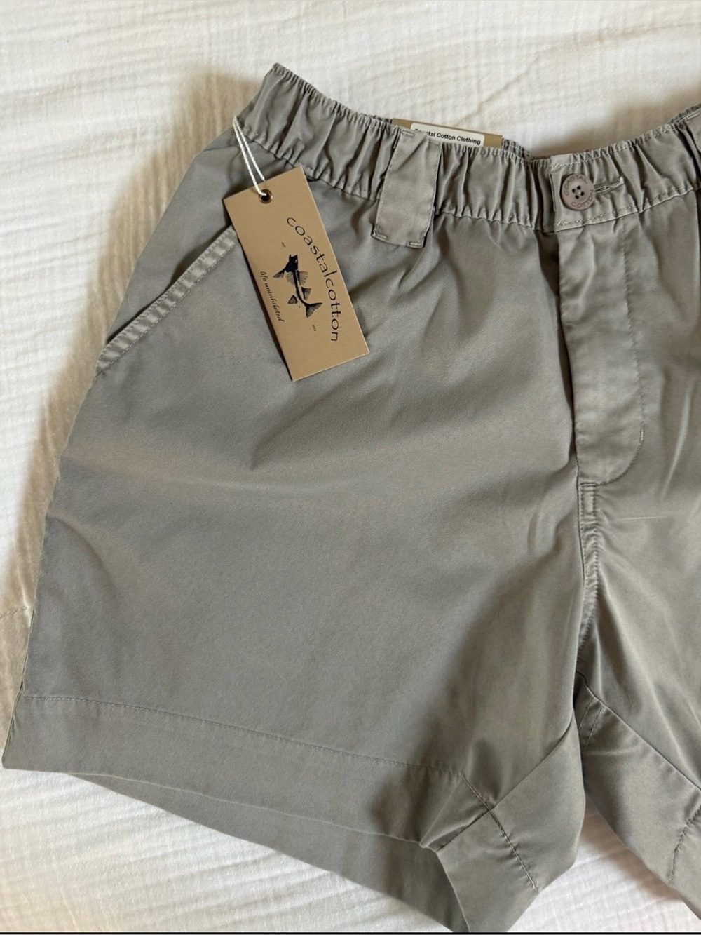 Men’s coastal cotton clothing dockside shorts light grey men’s small brand new